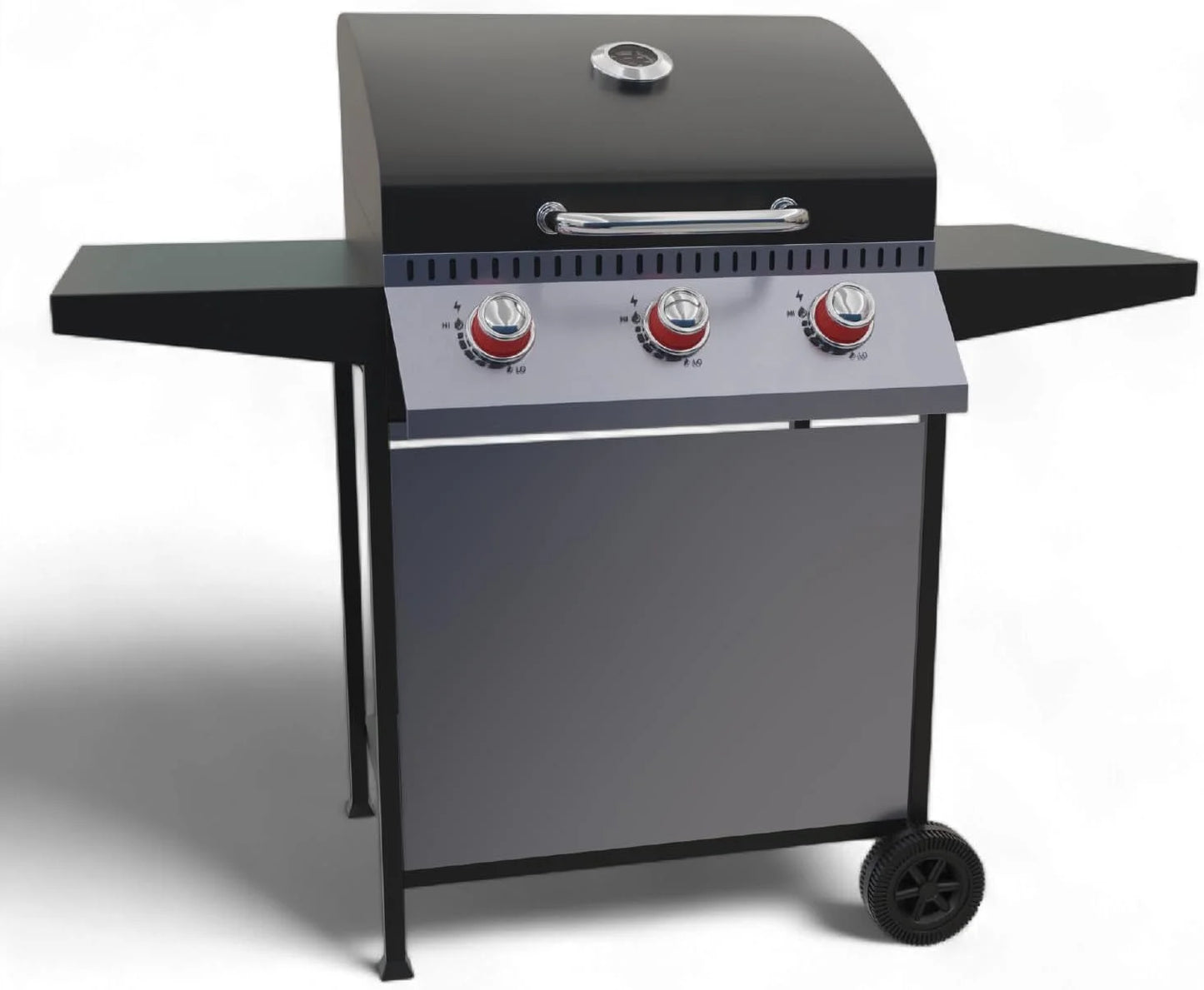 3-Burner Stainless Steel Propane Cabinet Grill with Wheels