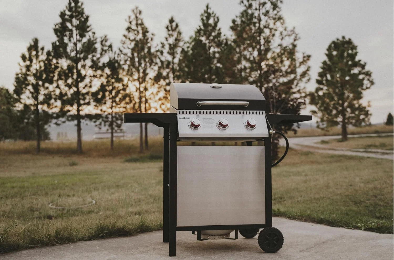 3-Burner Stainless Steel Propane Cabinet Grill with Wheels